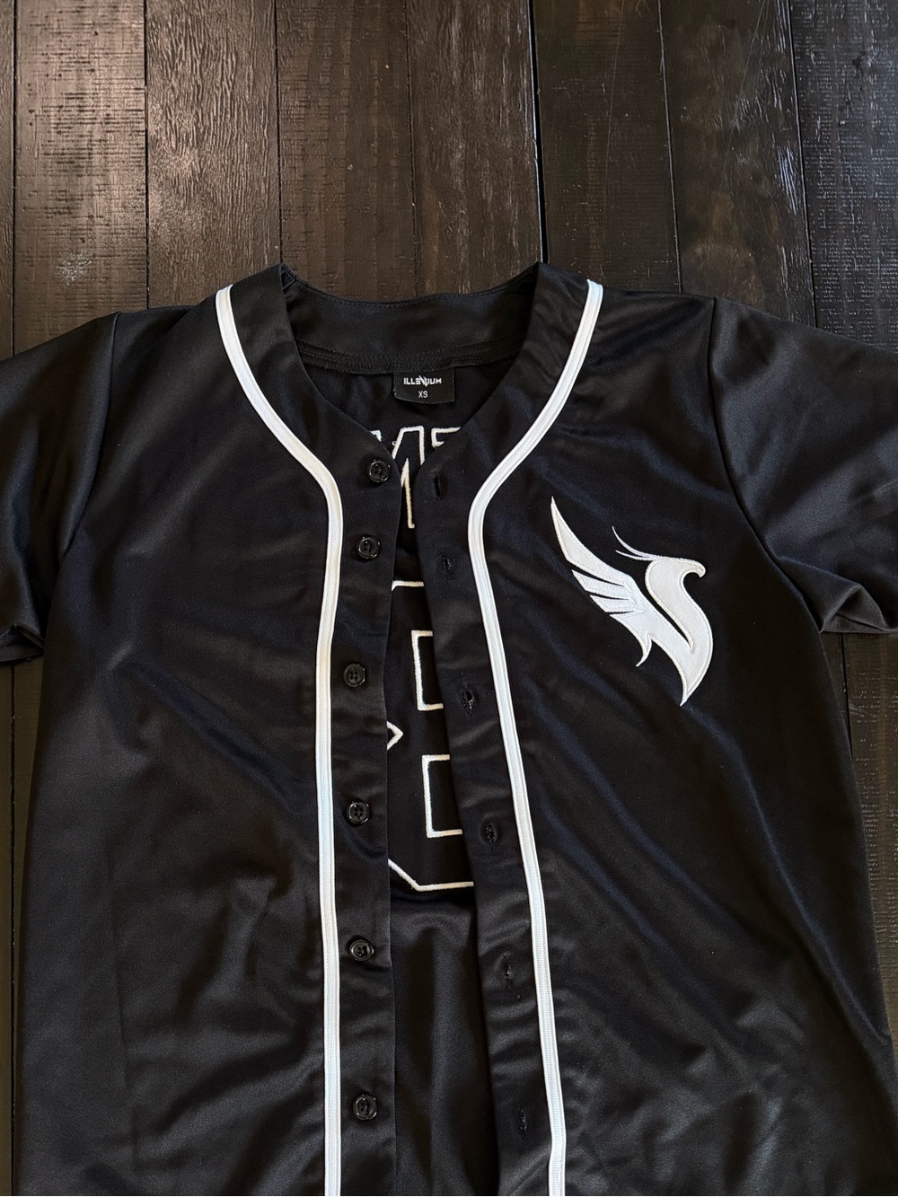Illenium Official Phoenix Baseball Jersey Black Authentic Tour Merch
